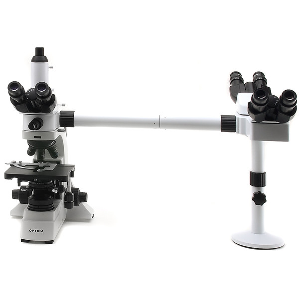 Microscope Optika B-500Ti-3,  triple tête et pont de discussion, trinoculaire, 1000x, LED