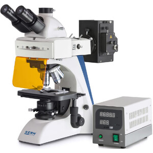 Microscope Kern Trino Inf Plan 4/10/20/40/100, WF10x20, 100W Hal FL (B/G/UV/V), OBN 148