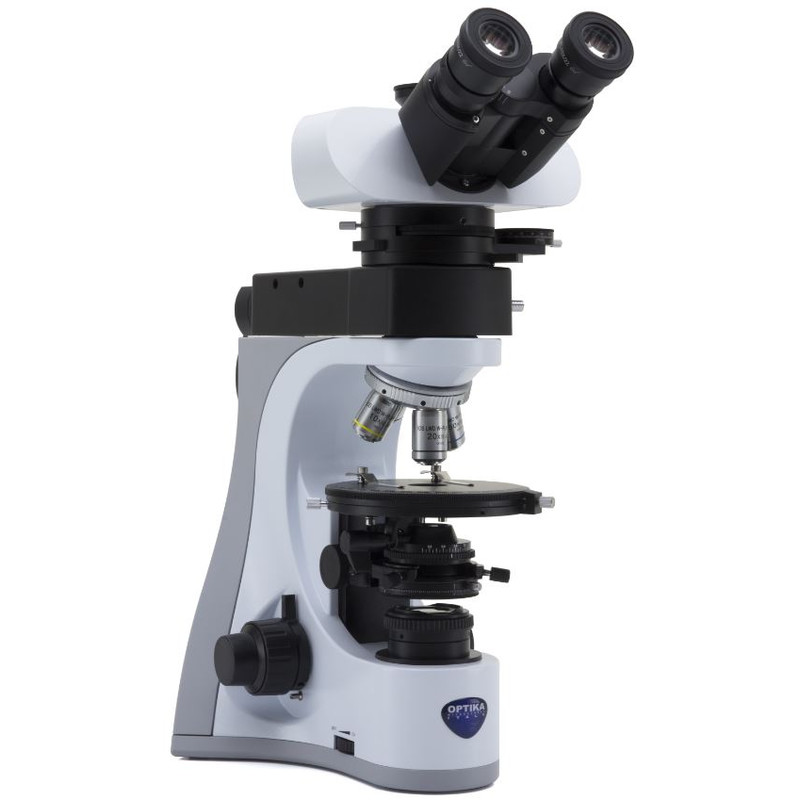 Microscope Optika B-510POL-I, polarisation, incident, transmitted, trino, IOS LWD W-PLAN POL, 50-500x, EU