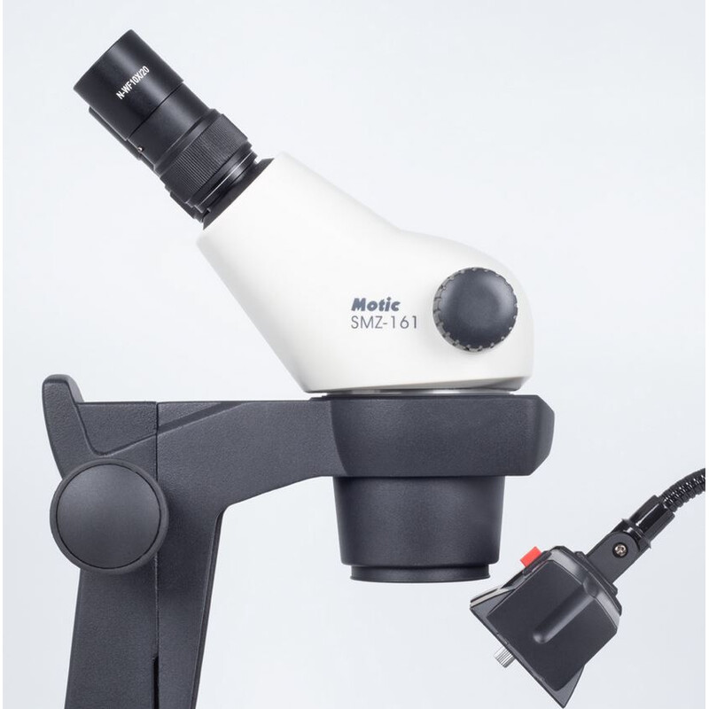 Microscope stéréo zoom Motic GM-161, bino, fluo,  7.5-45x, wd 110mm