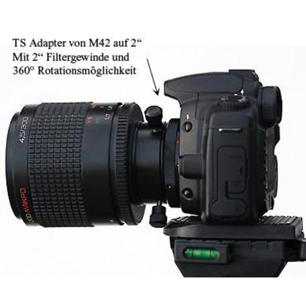 TS Optics Fixation tournante M42x1 femelle (côté télescope) et T2 mâle (côté appareil photo)