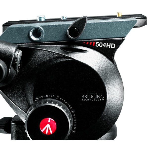 Manfrotto 504HD Tête panoramique pour trépied Pro Fluid Video-Neiger avec attache rapide 501PL