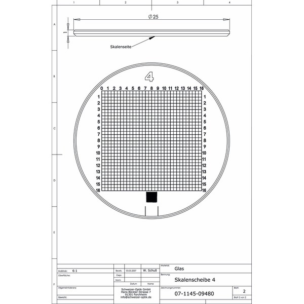 Schweizer Echelle 4 pour loupe de mesure Tech-Line