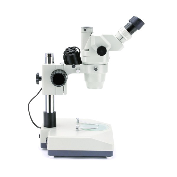Optika Microscope stéréo zoom trinoculaire SZR-4, simple pied, 1 éclairage