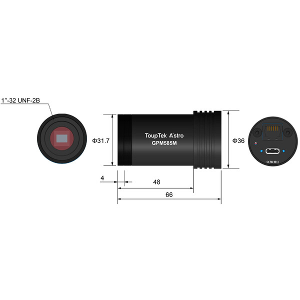 Caméra ToupTek Astro Guiding-Kamera GPM585M