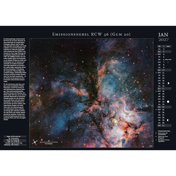 Calendrier Astronomie-Verlag Weltraum-Kalender 2027