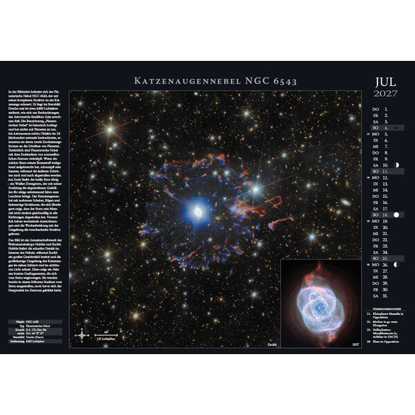 Calendrier Astronomie-Verlag Weltraum-Kalender 2027