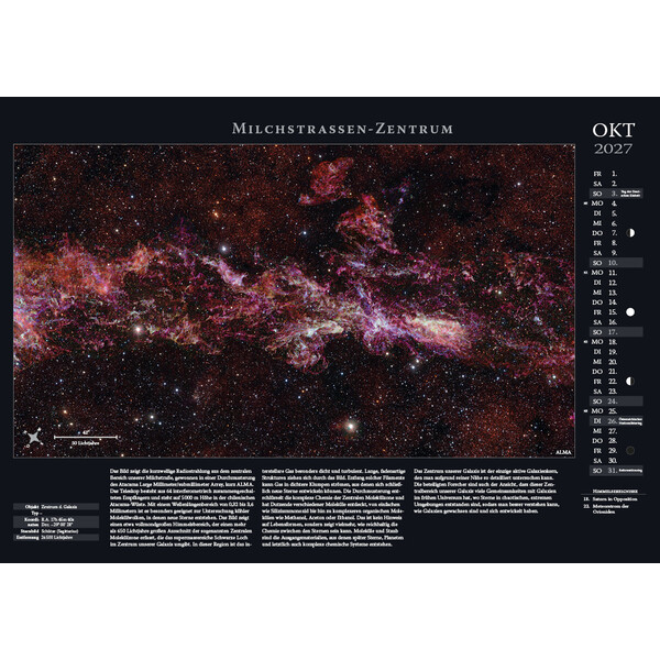 Calendrier Astronomie-Verlag Weltraum-Kalender 2027