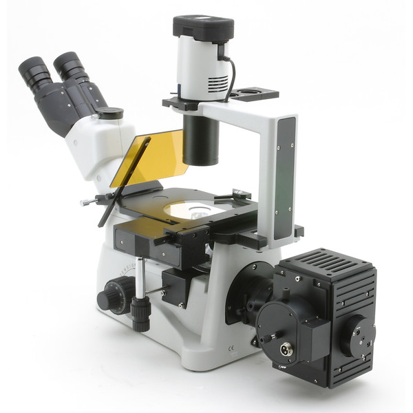 Microscope inversé Optika Trinoculaire XDS-3FL4, inverse, flourescence avec 4 emplacements pour filtre