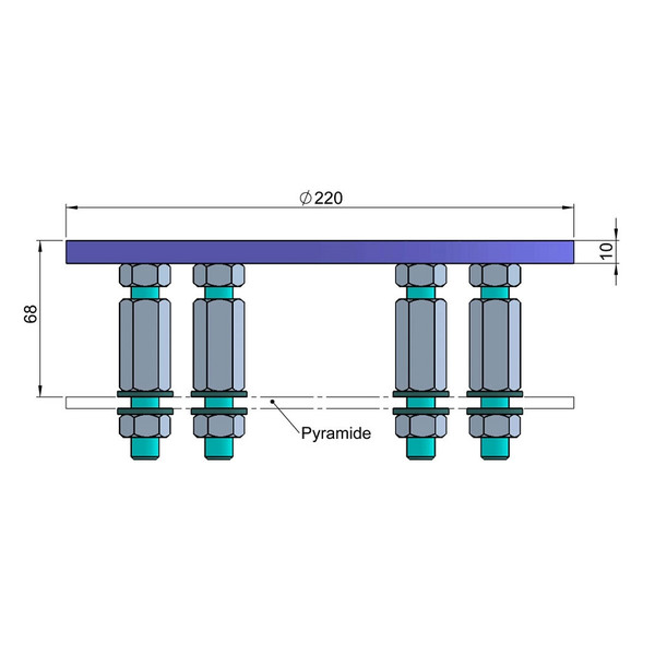 euro EMC Pied colonne d'observatoire  P200, hauteur totale 100 cm