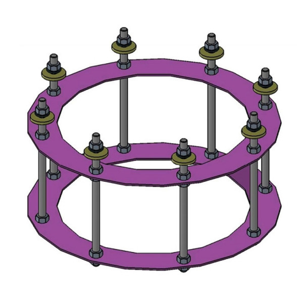 euro EMC Ensemble d'ancrage 2 pour pied colonne d'observatoire P200 avec 80 cm de hauteur totale