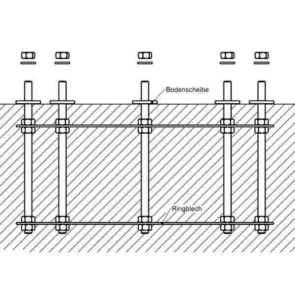 euro EMC Ensemble d'ancrage 2 pour pied colonne d'observatoire P200 avec 80 cm de hauteur totale