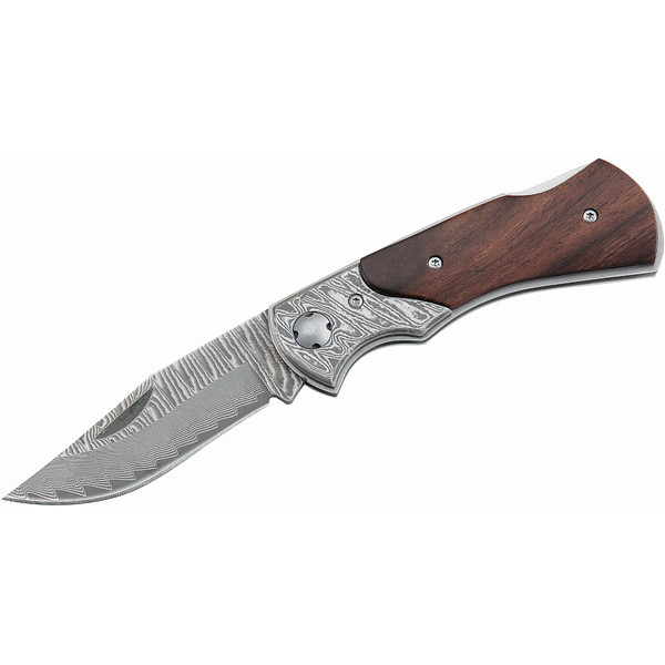 Couteaux Herbertz Couteau de poche damassé, manche en bois, n° 210110