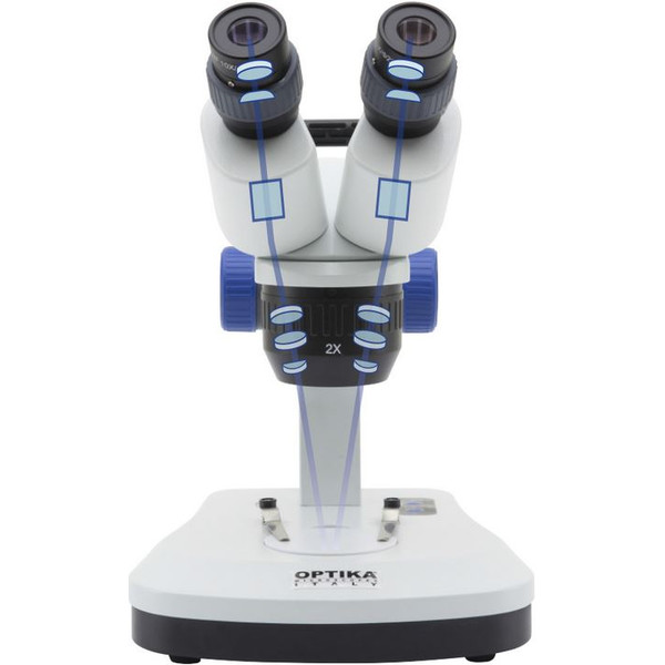 Microscope stéréoscopique Optika SFX-33, bino, 20x, 40x, fixe sur statif lourd