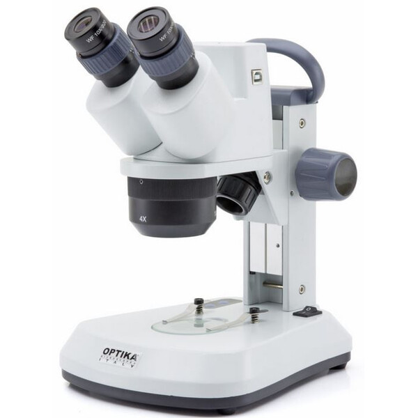 Microscope stéréoscopique Optika SFX-91D, bino, 10x, 20x, 40x, crémaillère, tête rotative, caméra 3MP