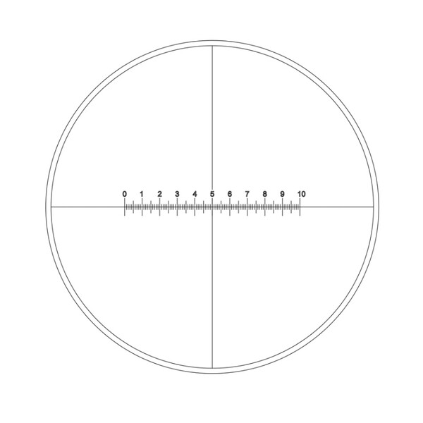 Motic Réticule avec échelle (10 mm en 100 parties) et réticule (Ø 19 mm)
