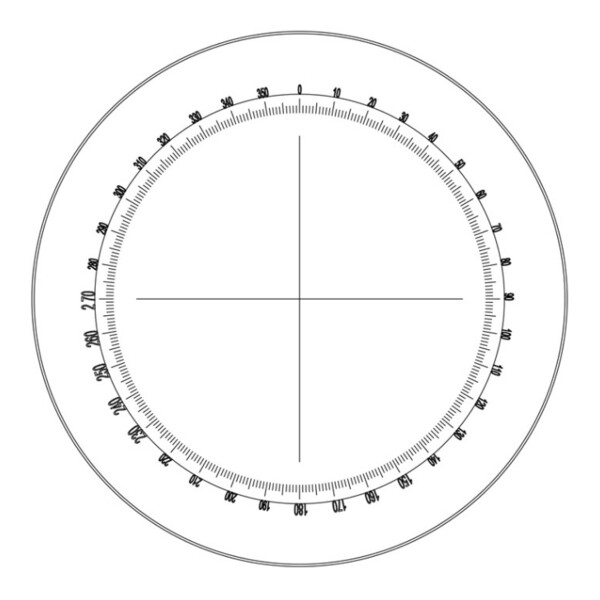 Motic Oculaire micromètre WF10X / 23 mm, 360º, gradation 30º et réticule en croix