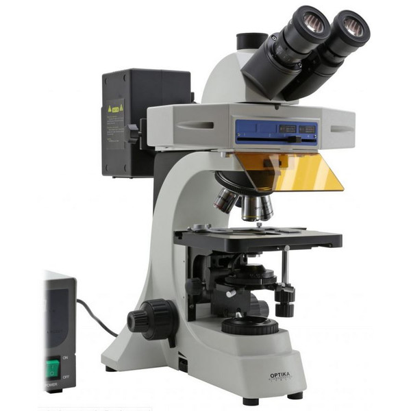 Optika Microscope B-510FL, trino, FL-HBO, filtre B&G, W-PLAN, IOS, 40x-400x