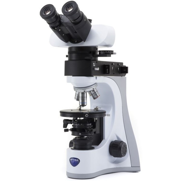 Microscope Optika B-510POL-I, polarisation, incident, transmitted, trino, IOS LWD W-PLAN POL, 50-500x, EU