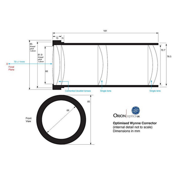 Télescope Orion Optics UK N 300/1140 AG12 Carbon Astrograph OTA