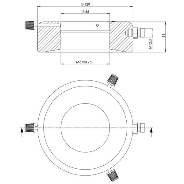 StarLight Opto-Electronics RL12-10s-24V B, Spot,  blau (470 nm), M12-Stecker (4-polig), Ø 66mm