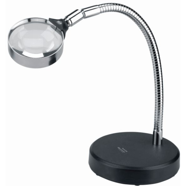 Schweizer Loupe de table sur pied, grossissement 3x/Ø75mm, biconvexe