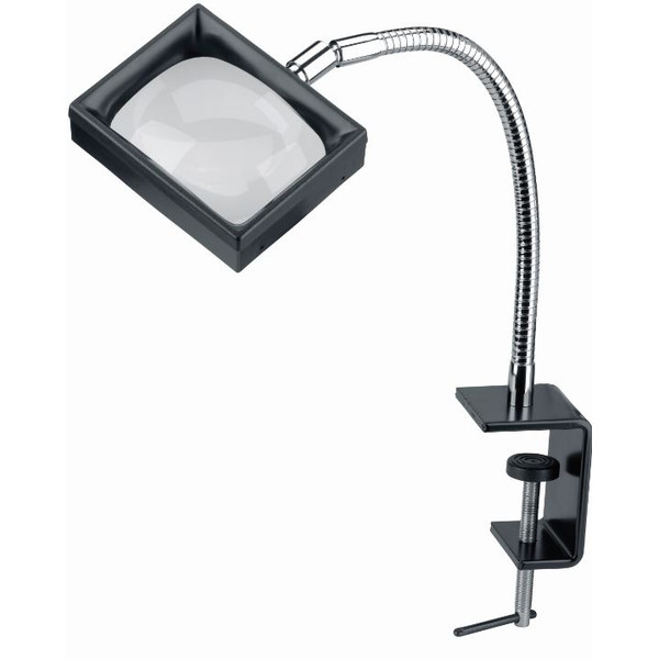 Schweizer Loupe de table Matiére plastique Pince de table, 3x/100x75mm, asphérique