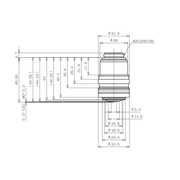 Objectif Evident Olympus UPLSAPO60xS2 Objektiv, A Line, superapo, 60x, NA 1,3, w.d. 0,3, FN 22