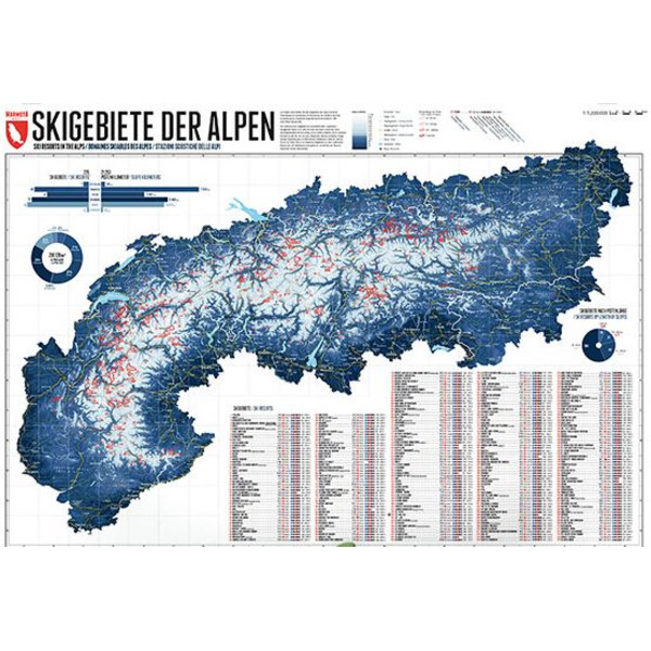 Marmota Maps Regional-Karte Alpenkarte 268 Skigebiete