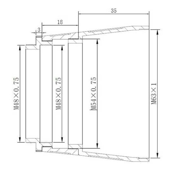 TS Optics Adaptateur M63/T2