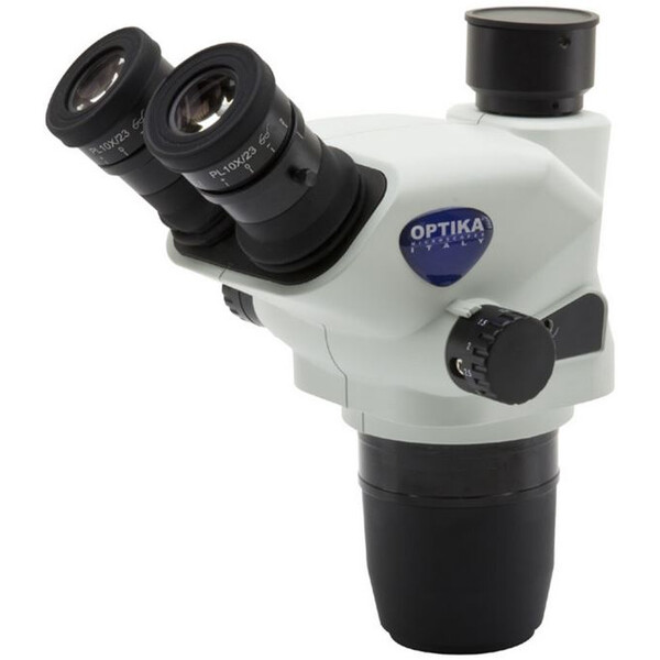 Tête zoom Optika SZO-T, trino, 6.7x-45x, w.d. 110 mm, Ø 23mm, click stop