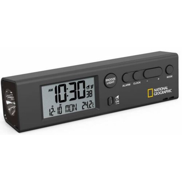 Horloge National Geographic Réveil universel sans fil avec thermomètre et lampe de poche
