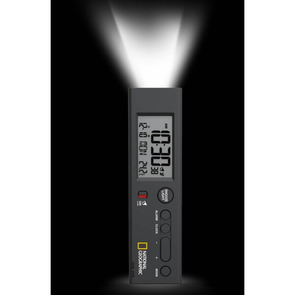 Horloge National Geographic Réveil universel sans fil avec thermomètre et lampe de poche