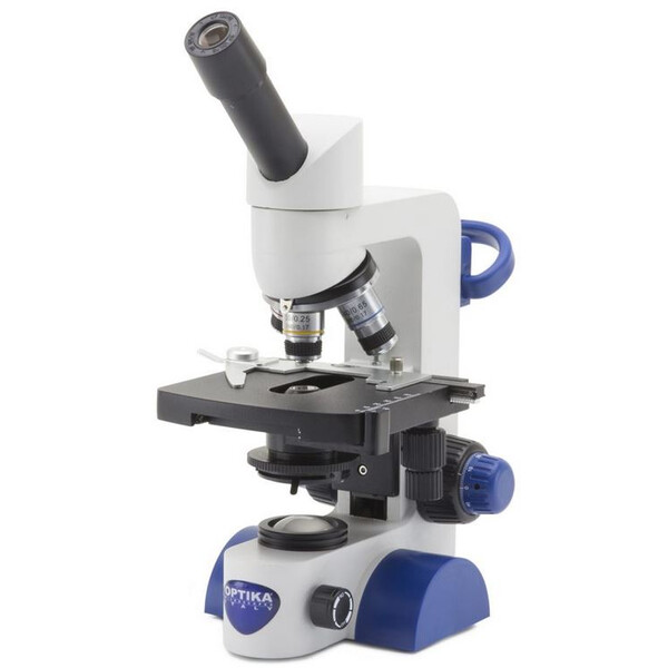 Microscope Optika B-62, mono, 40-400x, LED, batterie, platine à chariot croisé