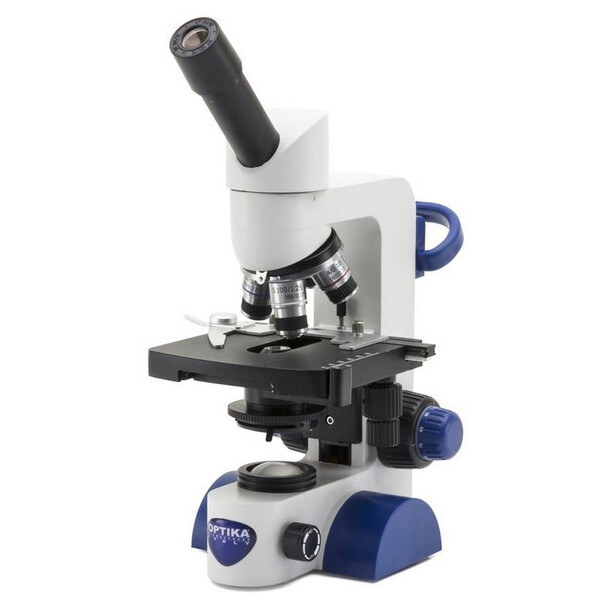 Microscope Optika B-65, mono, 40-1000x, LED, batterie, platine à chariot croisé