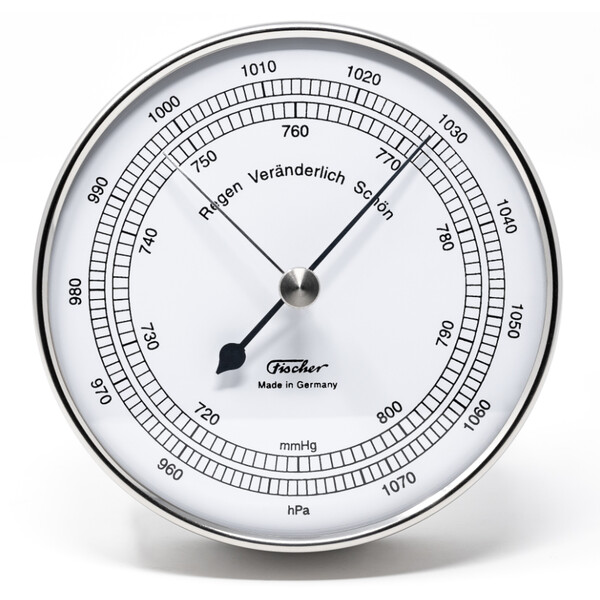 Station météo Fischer Baromètre en acier inoxydable