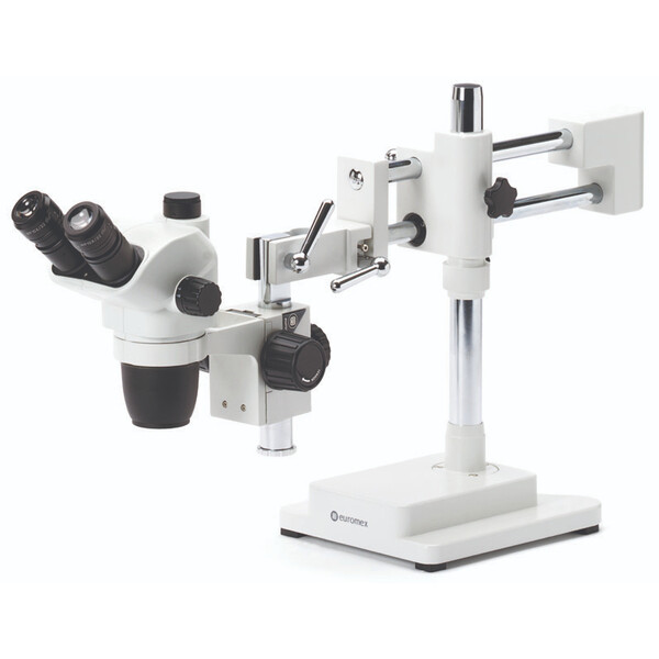 Microscope stéréo zoom Euromex NZ.1903-B, 6.7-45x, double bras, plaque de base, trino