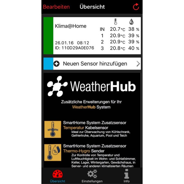Station météo TFA WeatherHub Starter-Set with wireless thermo and hygro meter