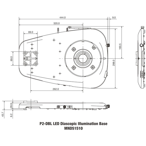 Statif à colonne Nikon P2-DBL LED Base plate pour lumière transmise