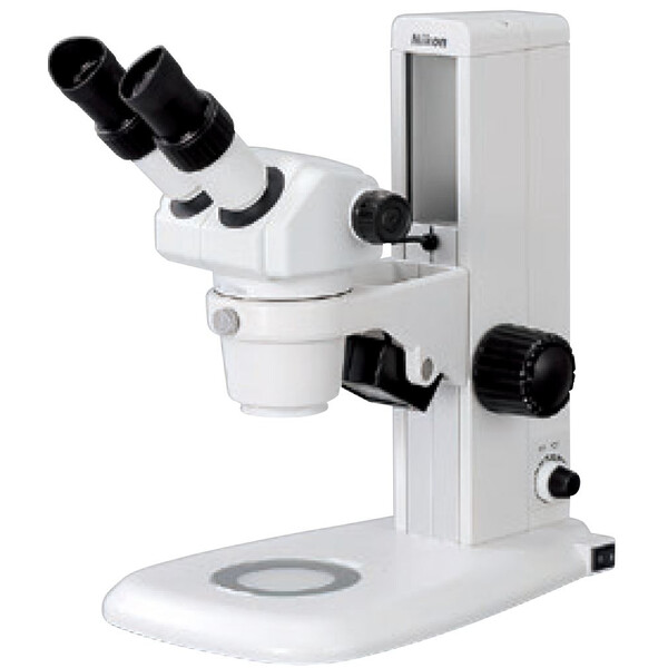 Microscope stéréo zoom Nikon SMZ445, bino, 0,8x-3,5x, 45°, FN21, W.D.100mm, Lumière incidente et transmise, LED