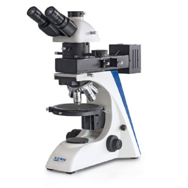 Microscope Kern OPN 184, POL, trino, Inf plan, 40x-400x, Lumière incidente, HAL, 100W