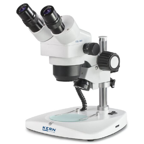 Microscope stéréo zoom Kern OZL 445, Greenough, Colonne, bino, 0,75-3,6x,10x/21, 0,35W LED