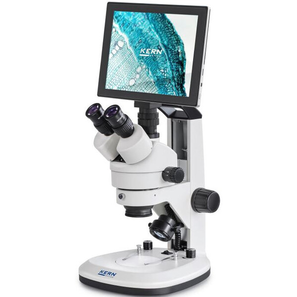 Microscope Kern OZL 468T241 Greenough, crémaillère, 7-45x, 10x/20, Lumière transmise, 3W LED, Caméra 5MP, USB 2.0, HDMI, WiFi, Tablet