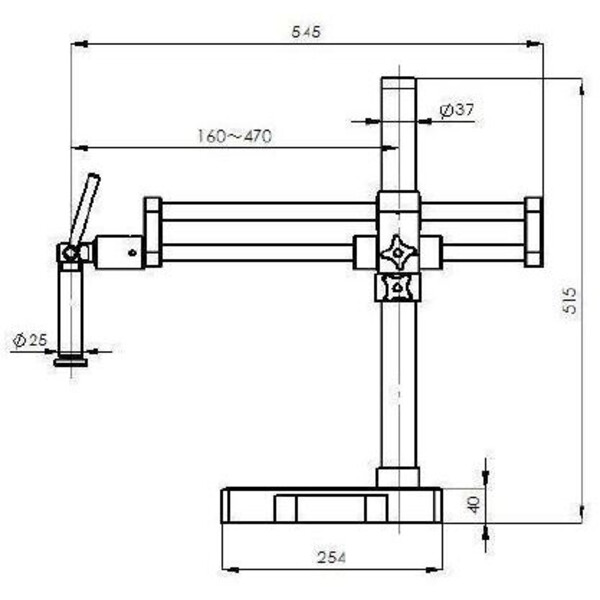 Microscope stéréo zoom Kern OZM 932, bino, 7-45x, HSWF 10x23 mm, Trépied à double bras, 430x480mm, avec plateau de table, Lampes annulaires LED 4,5 W