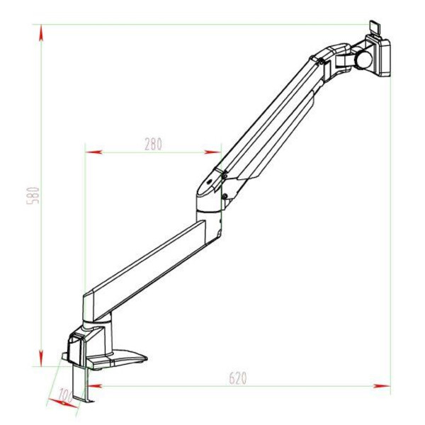 Microscope stéréo zoom Kern OZM 982, bino 7-45x, HSWF 10x23 mm, Trépied à bras articulé, ressort, pince de table, éclairage annulaire LED 4.5W