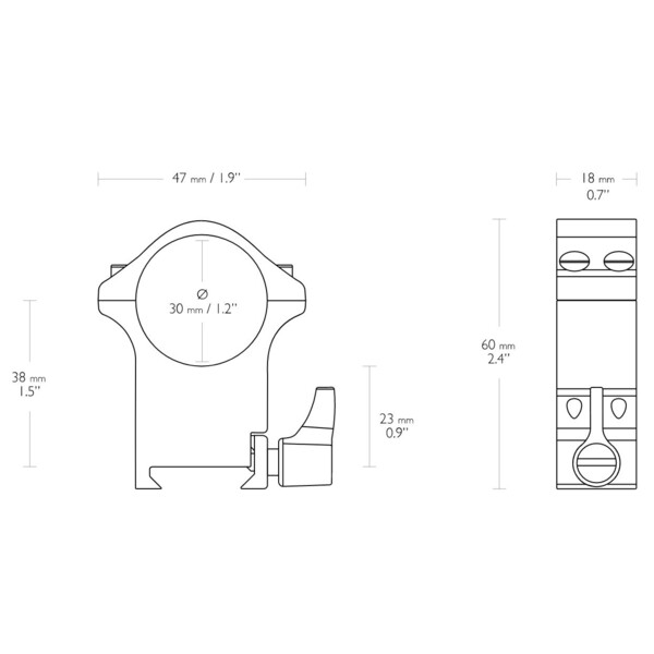 HAWKE Colliers de montage professionnels en acier Weaver 30 mm, extra-haut