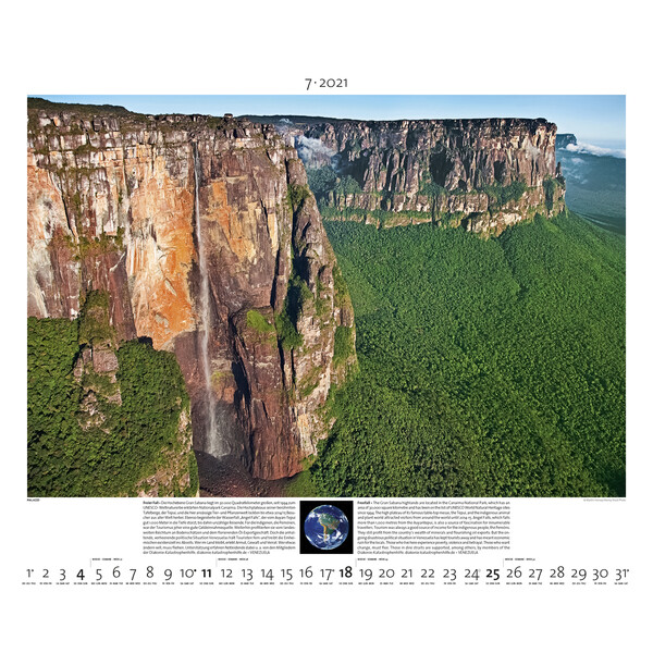 Calendrier Palazzi Verlag Planet Erde 2021