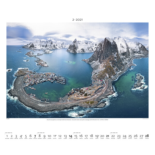 Calendrier Palazzi Verlag Le monde vu d'en haut 2021