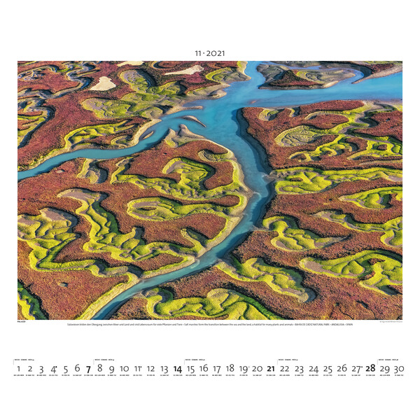 Calendrier Palazzi Verlag Le monde vu d'en haut 2021