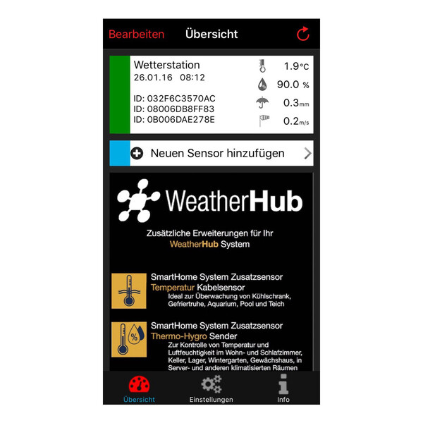TFA Kit station météo avec émetteur climat, pluie & vent WEATHERHUB
